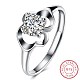 Adjustable 925 Sterling Silver Cubic Zirconia Finger Rings RJEW-BB20748-6-1