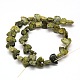 Ciuffi di perline in pietra di serpente naturale / pizzo verde orsetto bianco G-A128-AS04-2