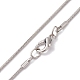 Ожерелье с подвеской из синтетического светящегося камня в форме пули и латунными змеиными цепочками NJEW-JN04601-6