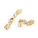 Bracelet Making Brass Lobster Claw Clasp with Two Fold Over Cord Ends KK-O029-01-1