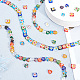 OLYCRAFT 192Pcs Millefiori Lampwork Glass Beads 4 Strands Handmade Glass Beads Square Heart Coloured Glaze Beads 0.5mm Hole for Jewelry Making 8x8x3mm LK-OC0001-08-5