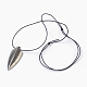 Adjustable Natural Pyrite Pendant Necklaces NJEW-JN02239-1