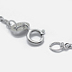 Rhodium Plated 925 Sterling Silver Singapore Chain Necklaces STER-F039-40cm-06P-2