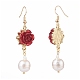 ABS Plastic Rose Dangle Earring EJEW-JE04507-01-2