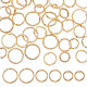 Sunnyclue 1 ボックス 60 個ビーズフレームリアル 14 k ゴールドメッキ真鍮ダブルホールビーズラウンドフレームフィット 6 ミリメートル 8 ミリメートル 10 ミリメートルビーズコネクタサークルビーズフレームジュエリー作成用ビーズキット diy イヤリング用品 KK-SC0003-25-1