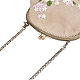 Shegraceコーデュロイ女性イブニングバッグ  刺繍ミルクの綿の花  合金の花の財布のフレームハンドル  合金ツイストカーブチェーン  ミスティローズ  240x240mm JBG008B-02-5