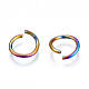 Placcatura ionica (ip) colore arcobaleno 304 anelli di salto aperti in acciaio inossidabile X-STAS-N098-062B-01-3