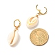Boucles d'oreilles pendantes en perles de cauri naturel pour fille femme EJEW-JE04641-01-4