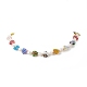 Collana da donna con perle naturali e millefiori e perline in ottone NJEW-JN04177-02-4