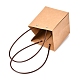Bolsas de regalo de papel kraft rectangulares con argollas de plástico CARB-P007-B02-B-4