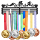 Superdant triathlon porte-médaille affichage cintre pour battement de coeur noir en acier métal mural crochets médaille rack affichage médaille crochet sur 60 médailles ODIS-WH0021-603-1