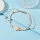 Bracelets de perles tressées en turquoise synthétique et verre tortue BJEW-JB09875-4