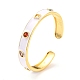 Colorful Geometry Cubic Zirconia Cuff Bangle BJEW-D448-25G-RS-2