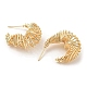 Brass Crescent Moon Stud Earrings EJEW-K264-05G-2