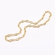 Collane con catena a maglia marinara in ottone e set di collane con perline di perle naturali NJEW-JN03332-4