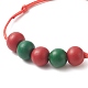 Bracelet en perles rondes tressées en bois BJEW-JB09927-2