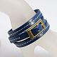 Leather Triple Wrap Bracelets BJEW-C299-9-3