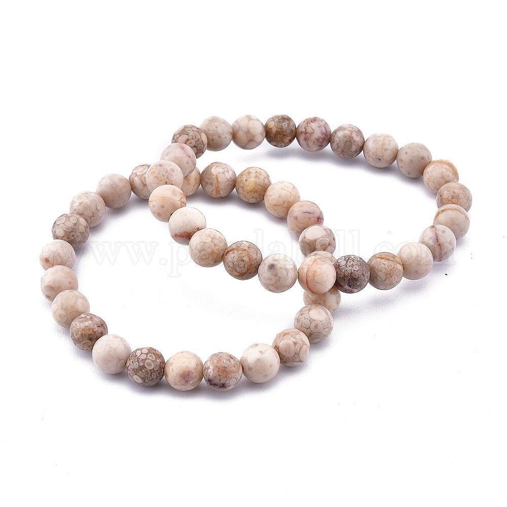 Wholesale Natural Maifanite/Maifan Stone Bead Stretch Bracelets