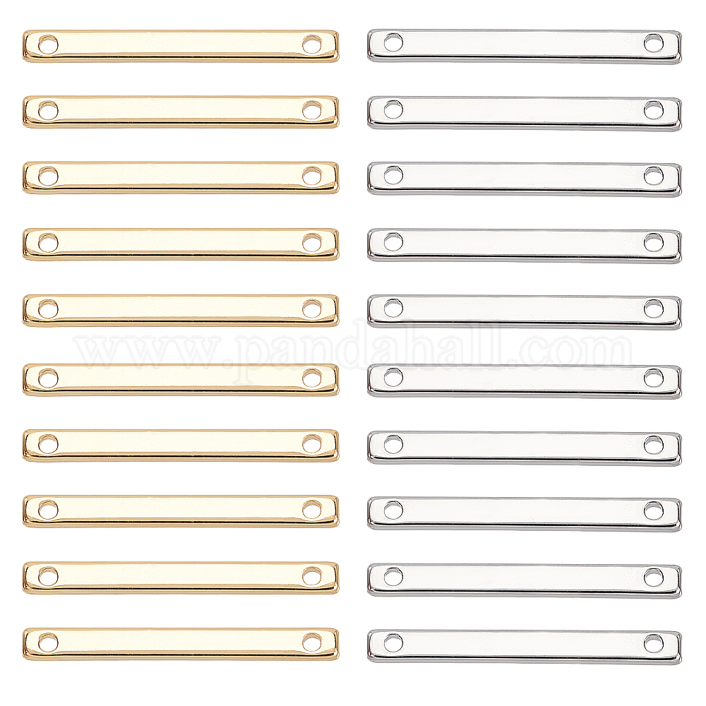 Shop PH PandaHall 40pcs Metal Stamping Blank Bar Brass Rectangle