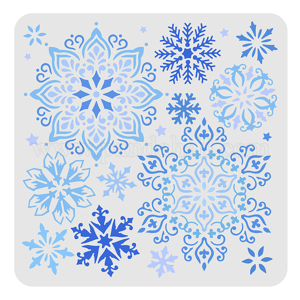 Shop FINGERINSPIRE Snowflake Stencils 30x30cm Christmas Snowflake Stencils Template Plastic ...