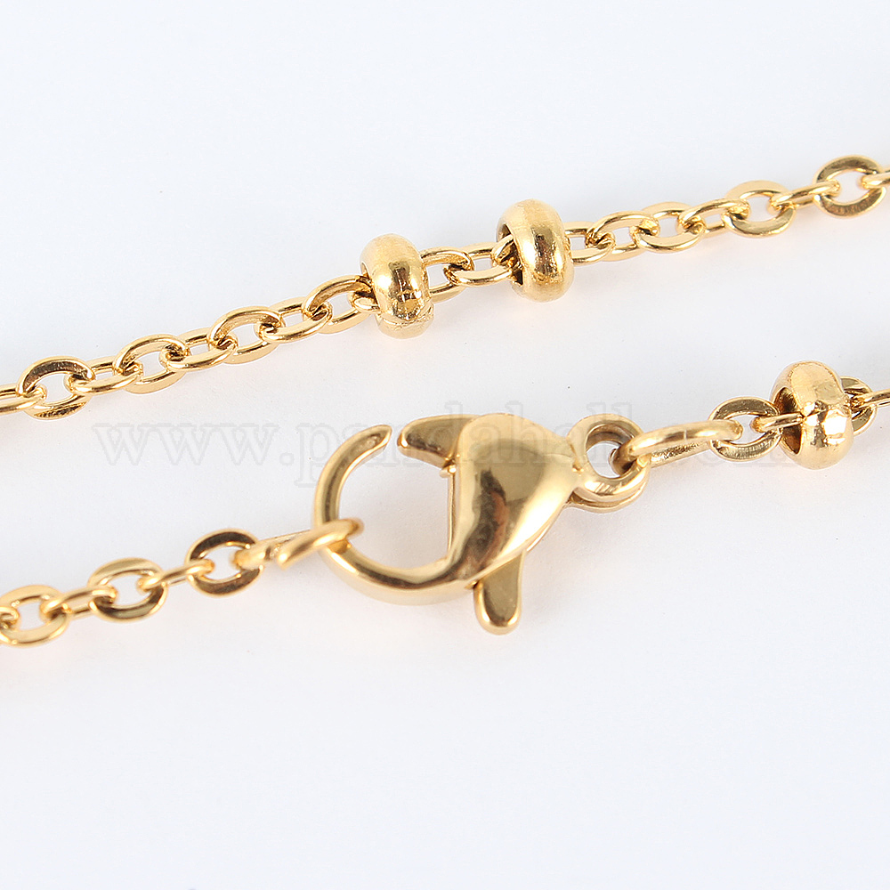 Chaîne Collier Acier Inoxydable Doré 50 Cm – Avec Fermoir Homard Et Rallonge