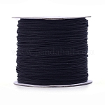 Нейлоновая нить, ювелирные изделия шнур нейлона для пользовательских ювелирных изделий делает тканые, чёрные, 0.6 мм, около 142.16 ярда (130 м) / рулон