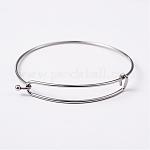 Adjustable 304 Stainless Steel Expandable Bangle Making, Stainless Steel Color, 61~62mm
