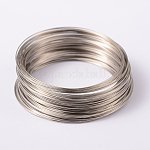 Fil à mémoire, pour la fabrication de bracelets, fil d'acier, platine, 24 jauge, 0.5mm, diamètre intérieur: 65 mm, environ 1500 cercles / 1000 g
