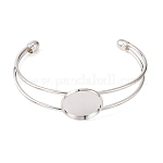 Brass Cuff Bangle Making, Blank Bangle Base, Silver Color Plated, 64mm, tray: 20mm