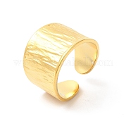 Ion Plating(IP) 304 Stainless Steel Textured Wide Open Cuff Ring for Women RJEW-E063-22G