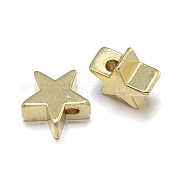 Звездчатые латунные бусины KK-F0317-10G-NR