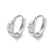Серьги-кольца из латуни с прозрачным кубическим цирконием EJEW-S241-10P