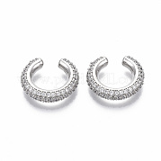 Латунные серьги-манжеты из прозрачного кубического циркония EJEW-R114-026P-NF