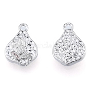 Brass Micro Pave Clear Cubic Zirconia Charms KK-N216-569P