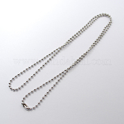 304 Stainless Steel Ball Chain Necklace Making IFIN-R114-2.4x900