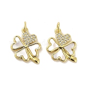 Латунные микропаве прозрачные подвески с фианитом KK-K365-05G-G