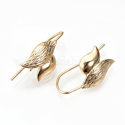 Brass Earring Hooks KK-R058-147G