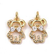Латунные микро проложить кубического циркония подвески KK-K258-03G-RS
