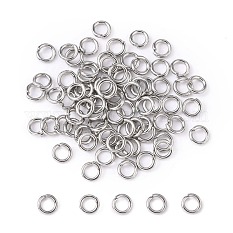 304 Stainless Steel Open Jump Rings X-STAS-E067-08-6mm