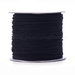 Cordón trenzado de nailon para la elaboración de joyas tejidas y manualidades de macramé., negro, 0.6mm, alrededor de 142.16 yarda (130 m) / rollo