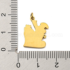 Pendentifs en acier inoxydable 304 plaqués ionique (IP) sur le thème de Noël&nbsp;STAS-O005-01I-G
