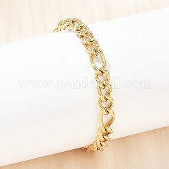 Pulseras de cadena Figaro de acero inoxidable 304 para mujeres y hombres.&nbsp;BJEW-Z143-20G