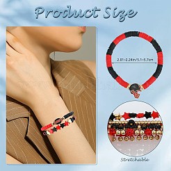 1 ensemble de bracelets extensibles en perles heishi en argile polymère faits à la main&nbsp;BJEW-SZ0002-67A-02