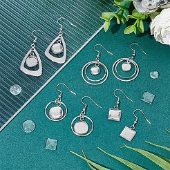 12 Paar 4 Stil Glas Blank Dome Ohrringe&nbsp;EJEW-UN0002-21