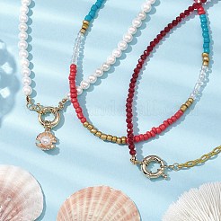 Muschelperlen-Halsketten für Frauen&nbsp;NJEW-JN04832