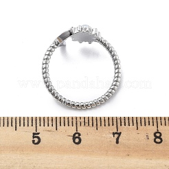 Anelli da donna aperti con micro pavé di zirconi cubici trasparenti in ottone&nbsp;RJEW-S402-03P