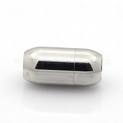 Fermoirs magnétiques à surface lisse en acier inoxydable 304 résistant au ternissement avec emembouts collées pour cordons de 5 mm&nbsp;STAS-O042-B-07