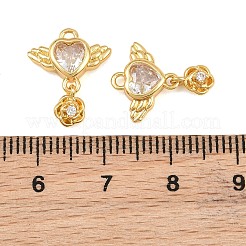 Pendentifs avec zircon cubiques à micro-pavés en laiton&nbsp;CU-CBA7392-09G-01