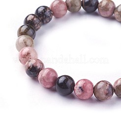 Natürliche rhodonite Perlen Armbänder dehnen&nbsp;X-BJEW-F380-01-B16