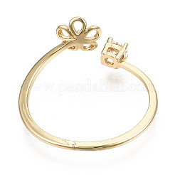 Messing Mikrokubik Zirkonoxid Manschette Fingerring Einstellungen&nbsp;KK-N231-155-NF